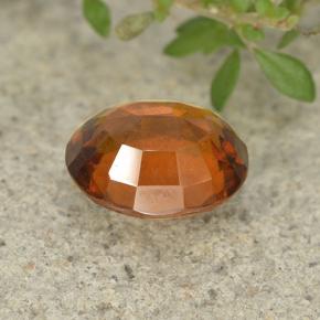 2.48캐럿 천연 딥 오렌지 헤소나이트 가넷, 타원형 컷, 8.9×7.6 mm, VVS-VS