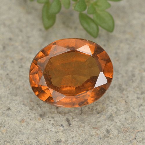 1.83ct 자연스러운 미디엄 다크 오렌지 헤소나이트 가넷, 타원형, VS-SI