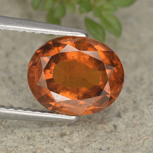 2.73ct 자연스러운 앰버 오렌지 헤소나이트 가넷, 타원형, VS-SI
