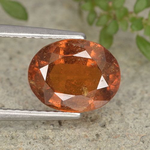 2.43ct 자연스러운 앰버 오렌지 헤소나이트 가넷, 타원형, VS-SI