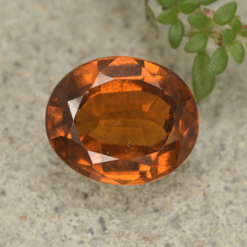 2.76캐럿 천연 미디엄 오렌지 헤소나이트 가넷, 타원형 컷, 9.2×7.7 mm, VS