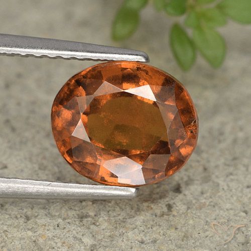 2.66ct 자연스러운 딥 오렌지 헤소나이트 가넷, 타원형, VS