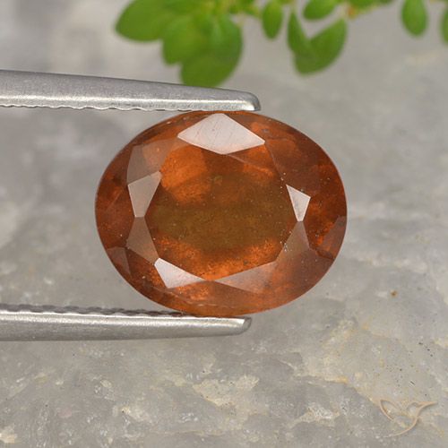 2.68ct 자연스러운 앰버 오렌지 헤소나이트 가넷, 타원형, VS-SI