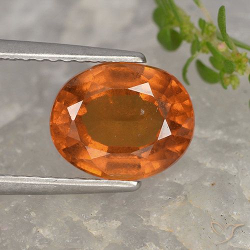 2.67캐럿 천연 미디엄 오렌지 헤소나이트 가넷, 타원형 컷, 9.1×7.4 mm, VS-SI