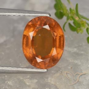 2.67캐럿 천연 미디엄 오렌지 헤소나이트 가넷, 타원형 컷, 9.1×7.4 mm, VS-SI