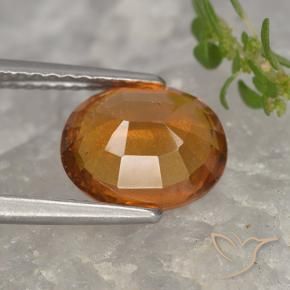 2.67캐럿 천연 미디엄 오렌지 헤소나이트 가넷, 타원형 컷, 9.1×7.4 mm, VS-SI