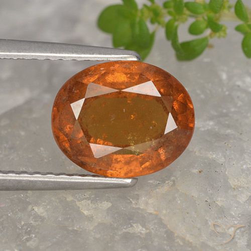 2.58ct 자연스러운 딥 오렌지 헤소나이트 가넷, 타원형, VS-SI
