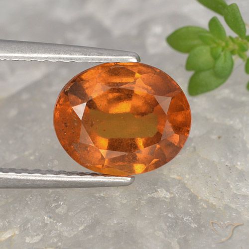 2.68ct 자연스러운 미디엄 오렌지 헤소나이트 가넷, 타원형, VS-SI