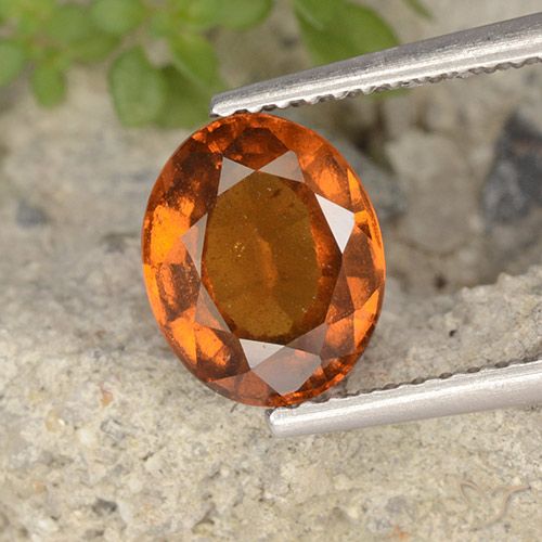 2.37캐럿 천연 딥 오렌지 헤소나이트 가넷, 타원형 컷, 8.9×7.3 mm, VS