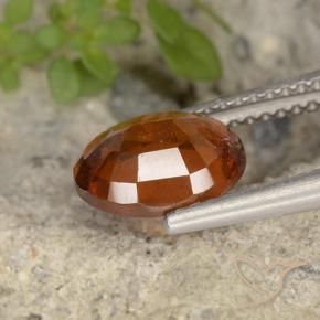 2.37캐럿 천연 딥 오렌지 헤소나이트 가넷, 타원형 컷, 8.9×7.3 mm, VS
