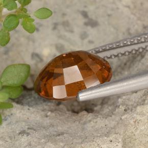 2.65캐럿 천연 미디엄 다크 오렌지 헤소나이트 가넷, 타원형 컷, 9×7.5 mm, VS-SI