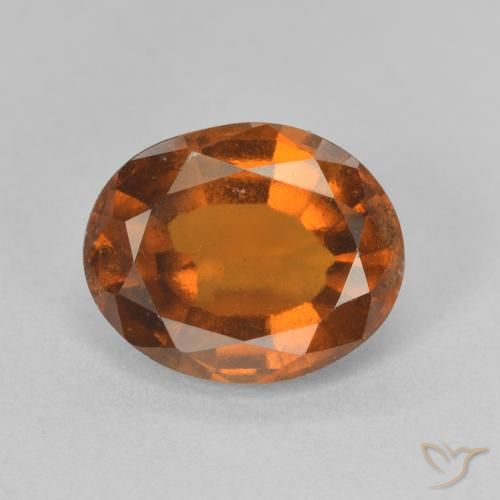 2.50ct 자연스러운 딥 오렌지 헤소나이트 가넷, 타원형, VVS-VS