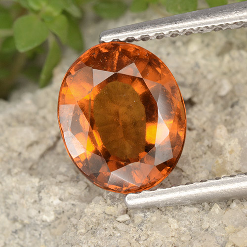 2.36캐럿 천연 미디엄 다크 오렌지 헤소나이트 가넷, 타원형 컷, 8.9×7.4 mm, VVS-VS