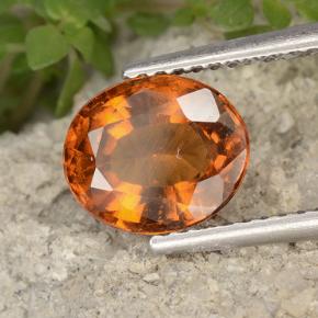 2.36캐럿 천연 미디엄 다크 오렌지 헤소나이트 가넷, 타원형 컷, 8.9×7.4 mm, VVS-VS