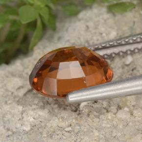 2.36캐럿 천연 미디엄 다크 오렌지 헤소나이트 가넷, 타원형 컷, 8.9×7.4 mm, VVS-VS