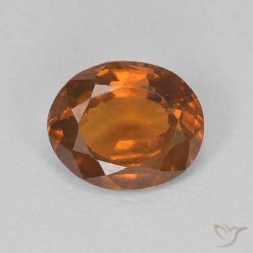 2.35ct 자연스러운 미디엄 오렌지 헤소나이트 가넷, 타원형, VVS-VS