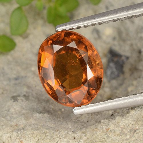 2.26ct 자연스러운 딥 오렌지 헤소나이트 가넷, 타원형, VS-SI