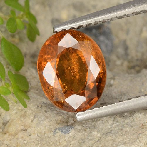 1.79ct 자연스러운 딥 오렌지 헤소나이트 가넷, 타원형, VS-SI