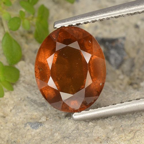 2.64ct 자연스러운 미디엄 오렌지 헤소나이트 가넷, 타원형, VS-SI