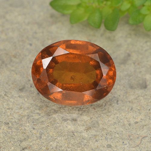 2.25ct 자연스러운 앰버 오렌지 헤소나이트 가넷, 타원형, VS-SI