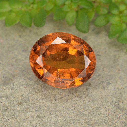 1.86ct 자연스러운 노란 오렌지 헤소나이트 가넷, 타원형, VS-SI