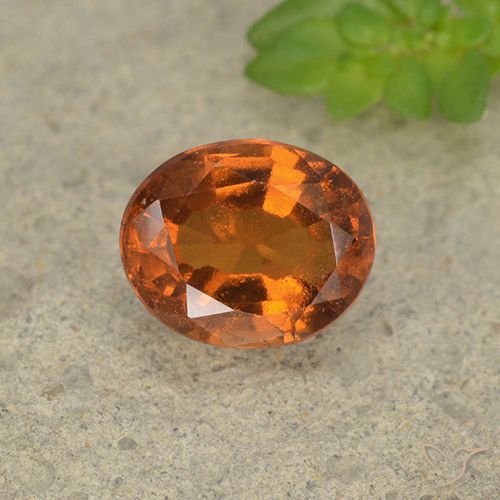 1.66ct 자연스러운 딥 오렌지 헤소나이트 가넷, 타원형, VS-SI