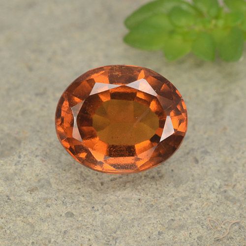 1.93ct 자연스러운 딥 오렌지 헤소나이트 가넷, 타원형, VS