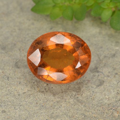 2.09ct 자연스러운 미디엄 오렌지 헤소나이트 가넷, 타원형, VS-SI