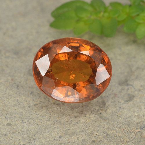 2.18ct 자연스러운 앰버 오렌지 헤소나이트 가넷, 타원형, VS-SI