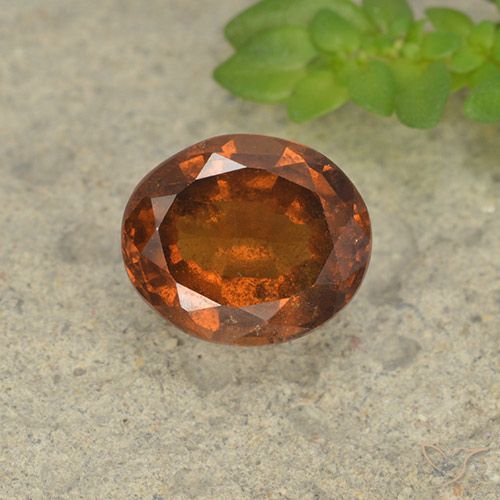 1.78ct 자연스러운 다크 오렌지 헤소나이트 가넷, 타원형, VS-SI