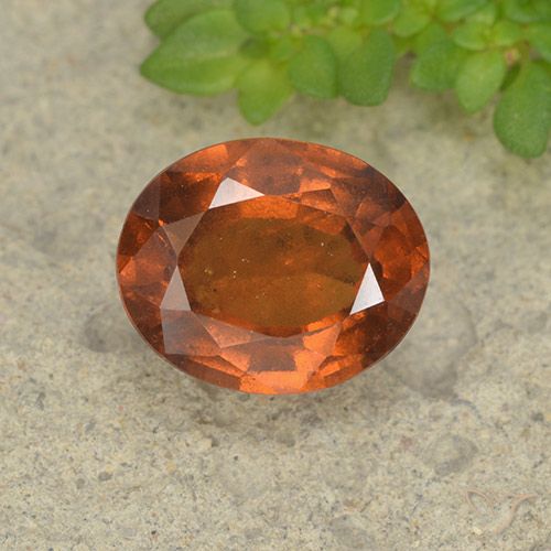 2.27ct 자연스러운 앰버 오렌지 헤소나이트 가넷, 타원형, VS-SI