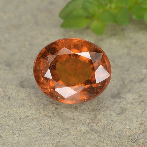 2.14ct 자연스러운 다크 오렌지 헤소나이트 가넷, 타원형, VS-SI