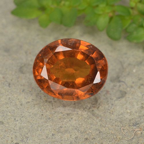 1.81ct 자연스러운 앰버 오렌지 헤소나이트 가넷, 타원형, VS-SI