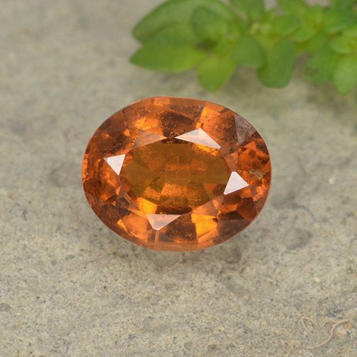 1.82ct 자연스러운 앰버 오렌지 헤소나이트 가넷, 타원형, VS-SI