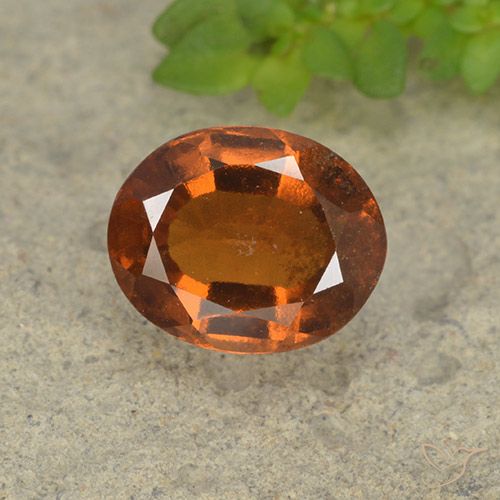 1.84ct 자연스러운 노란 오렌지 헤소나이트 가넷, 타원형, VS-SI