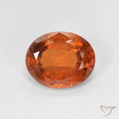 2.11ct 자연스러운 딥 오렌지 헤소나이트 가넷, 타원형, VS-SI
