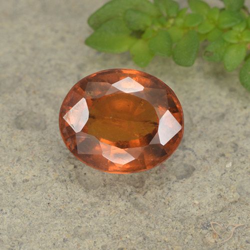 1.73ct 자연스러운 다크 오렌지 헤소나이트 가넷, 타원형, VS-SI