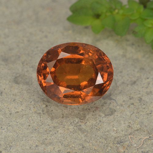 2.12ct 자연스러운 딥 오렌지 헤소나이트 가넷, 타원형, VS-SI