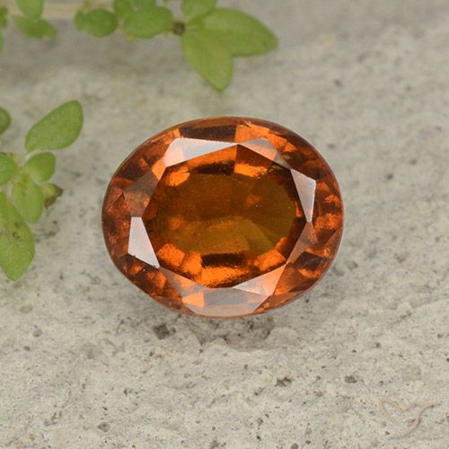 2.32ct 자연스러운 딥 오렌지 헤소나이트 가넷, 타원형, VS-SI