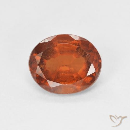 1.90ct 자연스러운 앰버 오렌지 헤소나이트 가넷, 타원형, VS-SI