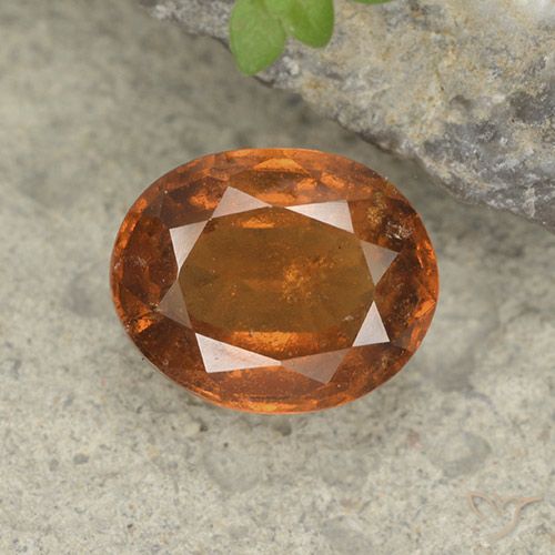 2.14ct 자연스러운 미디엄 다크 오렌지 헤소나이트 가넷, 타원형, VS-SI