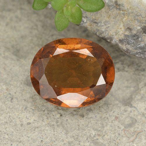 1.79ct 자연스러운 미디엄 다크 오렌지 헤소나이트 가넷, 타원형, VS-SI