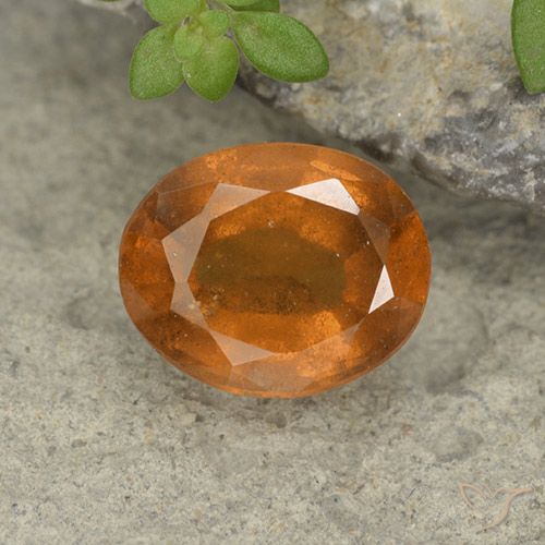 2.06ct 자연스러운 노란 오렌지 헤소나이트 가넷, 타원형, VS-SI