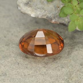 1.91캐럿 천연 딥 오렌지 헤소나이트 가넷, 타원형 컷, 8.4×6.8 mm, VS