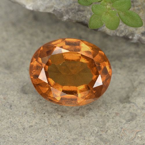 1.81ct 자연스러운 미디엄 다크 오렌지 헤소나이트 가넷, 타원형, VS