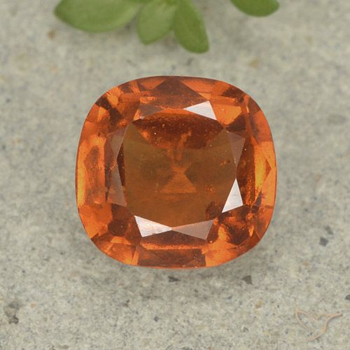 1.80ct 자연스러운 딥 오렌지 헤소나이트 가넷, 방석, VS-SI