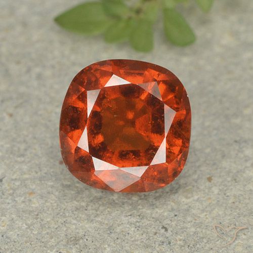1.92ct 자연스러운 다크 오렌지 헤소나이트 가넷, 방석, VS-SI