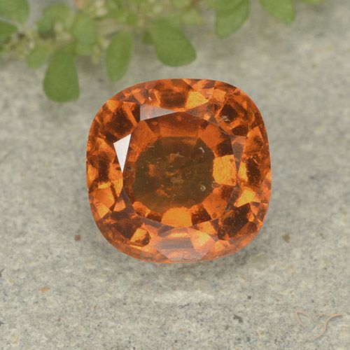 1.88ct 자연스러운 노란 오렌지 헤소나이트 가넷, 방석, VS-SI