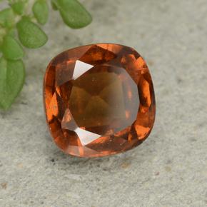 1.95캐럿 천연 딥 오렌지 헤소나이트 가넷, 쿠션 컷, 7×7 mm, VVS-VS