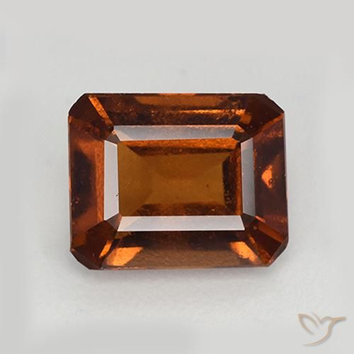2.33ct 자연스러운 딥 오렌지 헤소나이트 가넷, 에메랄드 컷, VS